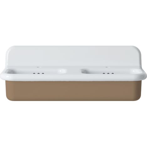 Lavabo rétro double en céramique 102 cm - True Colors Lite - Tortora (1/3)