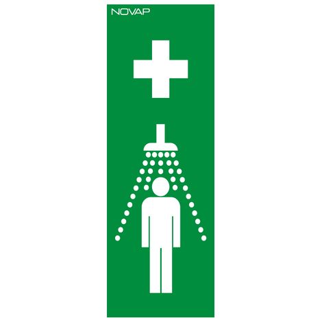 Panneau Douche de sécurité symbole (en hauteur) - Rigide 330x120mm - 4140476