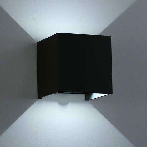 Aplique de pared exterior con detector de movimiento, aplique LED de 12 W, grado de protección IP65, aplique con sensor para jardín/pasillo/sendero, luz blanca fría de 6000 K, color negro. (1/5)