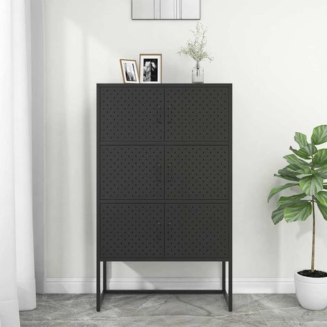 vidaXL Buffet haut Noir 80x35x135 cm Acier (1/5)
