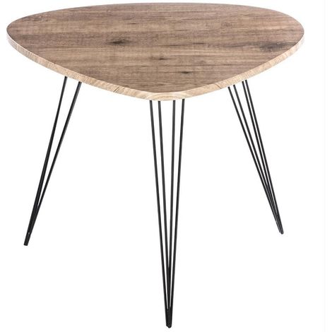 Table d'Appoint Triangulaire Effet Bois 69x54x60 cm - SILUMEN (1/5)