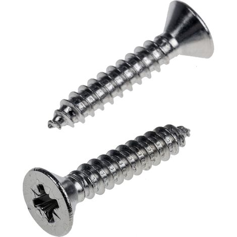 Vis autotaraudeuse RS PRO, N°No. 10 x 25mm, tête Fraisée, en Acier Inoxydable ( Prix pour Sachet de 100 )