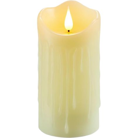 Lampe bougie électronique LED - Surface en forme de larme [Modèle rechargeable avec télécommande] (1/5)