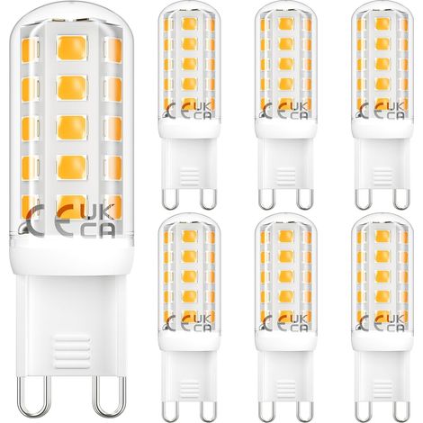 Ampoule G9 LED, 2,6W, Blanc chaud 2700K, 260lm, Lot de 6 équivalent 30W halogène, Lampe G9 230V pour lustres, appliques murales et luminaires de salle de bain (1/5)