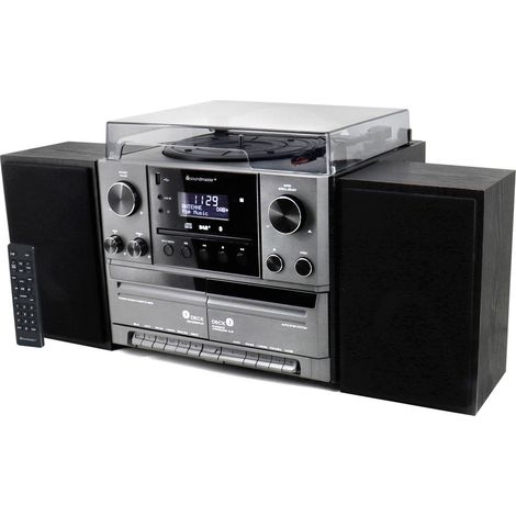 Centrale musicale stereo mcd5600 avec radio dabfm cdmp3 platine vinyle double cassette usb bluetooth