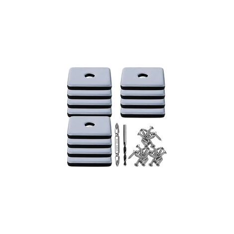 12 Pièces Patins en Téflon à Visser Ø 50mm Patins de Meubles Carré avec 12 vis en Acier Inoxydable 2 forets PTFE Patins Glisseurs pour Meubles pour Protection Efficace de Vos Meubles chaises sols (1/5)