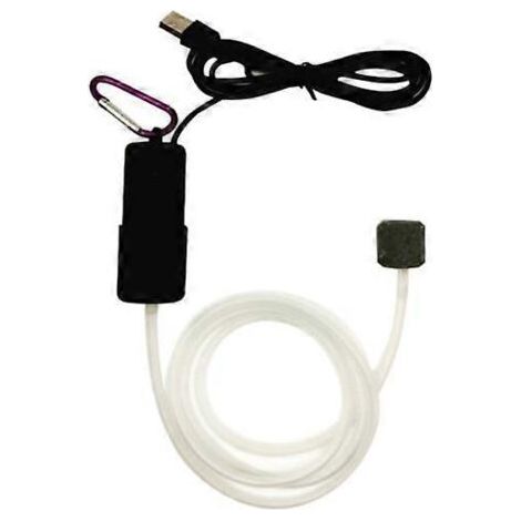Pompe à oxygène pour aquarium, compresseur d'oxygène hydroponique, aérateur avec pierre à air et tuyau en silicone, ultra-silencieuse et économe en énergie. (1/5)
