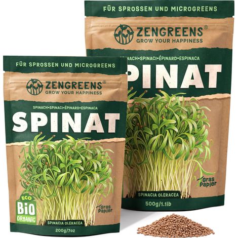 Bio Keimsaat Spinat 200 g Sprossen und Microgreens ZenGreens