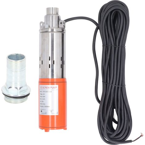 Pompe à vis cc solaire Submersible puits profond en acier inoxydable moteur en cuivre 48V 400W 60 mètres ascenseur 1.8m³/h pour l'irrigation (1/5)