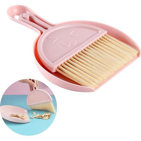 Set balayette et pelle 2-en-1 portable, ramasse-miettes pour bureau et maison, nettoyage de table pratique (1/5)