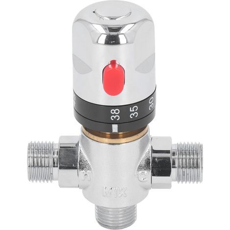 Robinet mélangeur thermostatique laiton filetage mâle G1/2 pouce DN15 mélangeur eau chaude froide régulation température (1/5)