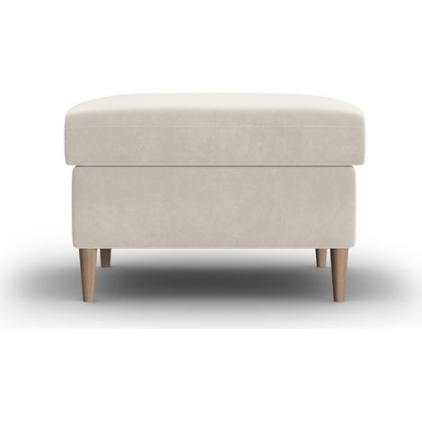 Pouf en velours beige clair (1/5)
