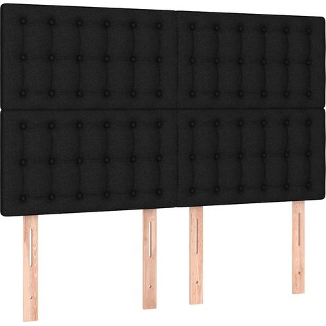 Maison Exclusive - Cabecero de cama de tela negro 144x5x118/128 c (1/5)