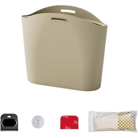 BUNTHAUS Sac de rangement de voiture pour ordures et accessoires, poubelle suspendue en silicone, gain de place (1/4)