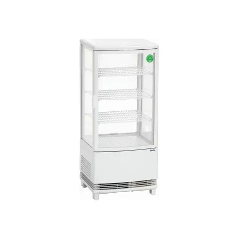 Mini vitrine ventilée positive 86 Litres, 4 faces vitrées, en plastique, blanche, 180 W, 220 V - MONO
