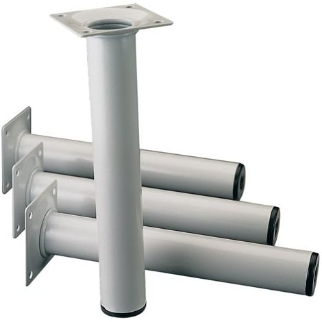 Piedino per mobile alluminio bianco piastra 30mm H.800mm ELEMENT SYSTEM (Per 4)