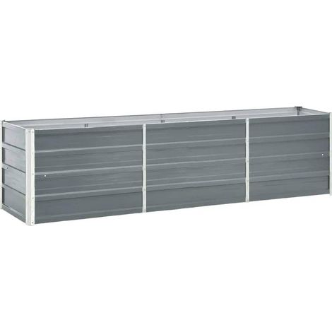 Letto Rialzato in Acciaio Zincato 240x40x45 cm Grigio vidaXL