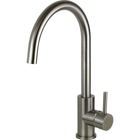 Miscelatore per lavello cucina modello tondo in acciaio AISI 316 Pollini Jessy Steel MXCUMC16CAS Acciaio Inox