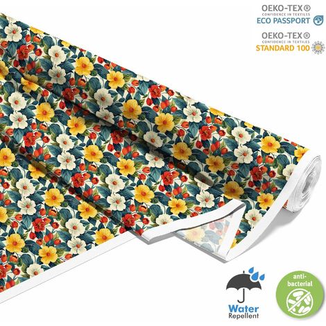 Dekorativer Outdoor-Stoff Oxford - Motiv Blumen I DX5634 (1/5)