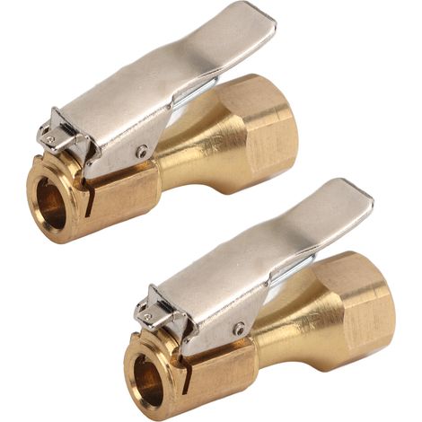 2 pièces Mandrin d'air en laiton à filetage interne Connecteur de buse de pompe à pneus universel pour gonfleurs (1/5)