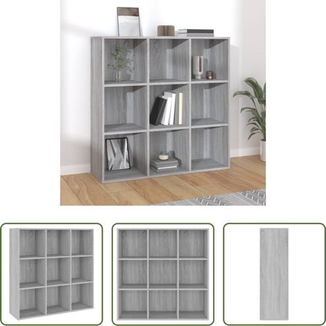 vidaXL Schrank - Bücherschrank Grau Sonoma-Eiche 98x29x97,5 cm (1/5)