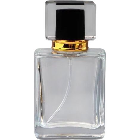 Vaporisateur en verre rechargeable 50 ml, transparent, réutilisable pour parfums et huiles essentielles, noir (1/3)