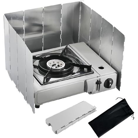 Pare vent aluminium pliable 12 panneaux pour réchaud de camping, coupe vent portable pour cuisson en plein air, accessoire essentiel pour cuisine outdoor (1/5)