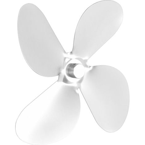 Kit de 4 pales de ventilateur de poêle en alliage d'aluminium avec vis et clé hexagonale de rechange argentée (1/5)