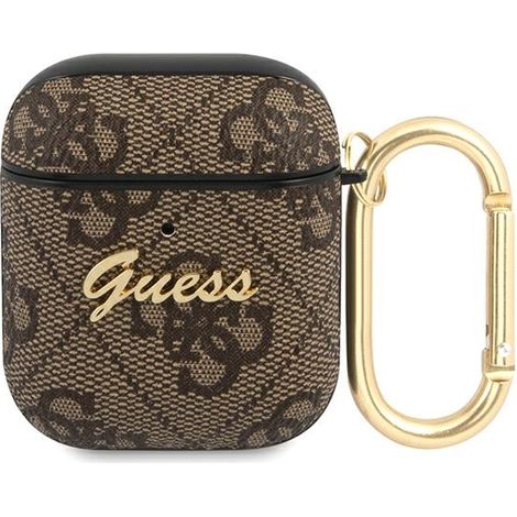 Guess GUA24GSMW AirPods 1/2 cover marrone/marrone 4G Script Metal Collection (1/3)