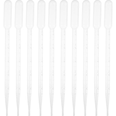 50 pipettes graduées jetables en plastique de 5 ml pour expériences-21X2CM-Transparent