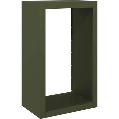 Maison Exclusive - Leñero de acero verde 60x40x100 cm