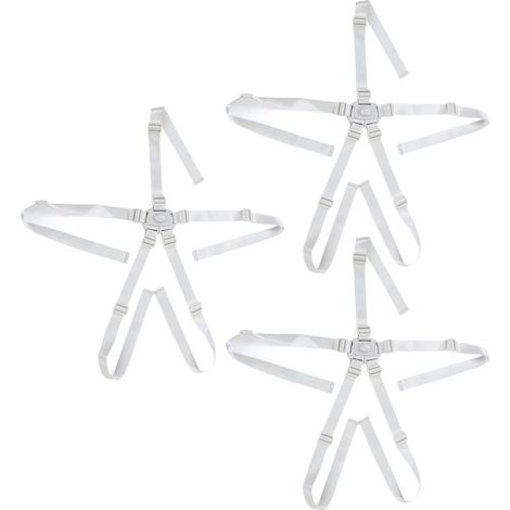 Set mit 3 Fünfpunkt-Sicherheitsgurten für Hochstühle, Ersatzteile, kindersichere, verstellbare Schnallen, Gurte für Baby- und Kleinkind-Esszimmerstühle, grau. (1/5)
