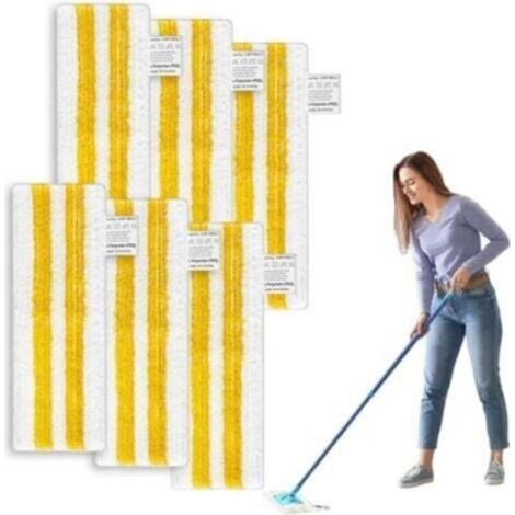 6 Toallitas de Microfibra de Repuesto para Kärcher Easyfix SC1 SC2 SC3 SC4 SC5, Accesorio de Trapeador a Vapor Amarillo para Limpiar Todos los Pisos (1/5)