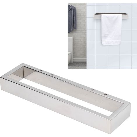 Porte-serviettes mural multifonctionnel en acier inoxydable 304, couleur brillante, antirouille, pour salle de bain et cuisine. (1/5)