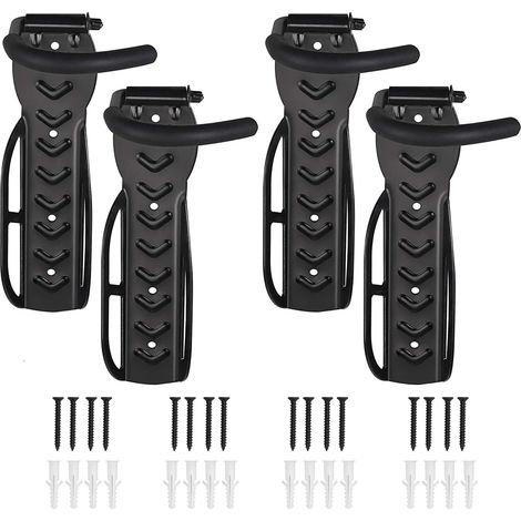 4pcs Support de Vélo Porte-vélos Murale Crochet de Rangement Support Mural pour Stockage de Vélo Intérieur/Maison/Magasin/Garage (1/5)
