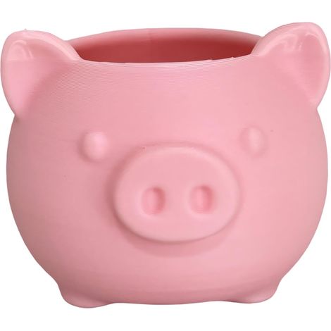 Pot de fleurs en forme cochon, fait main et doté d'un excellent drainage, idéal (1/5)