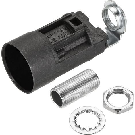Douille E14 en plastique noir avec écrou M10 - 3 pièces (1/5)