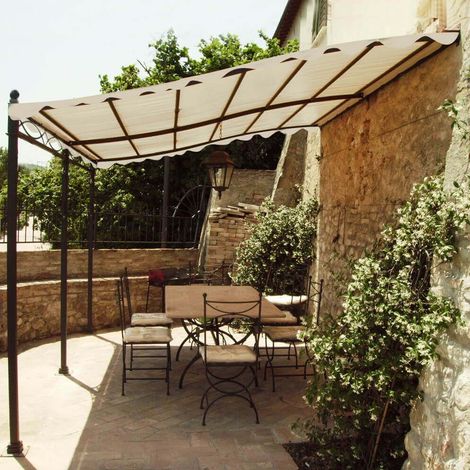 PEGASUS - pergola onda da giardino addossata in acciaio 3 x 4 m (1/2)