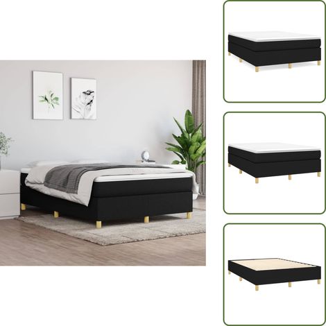 Boxspringbett mit Matratze Schwarz 140x200 cm Stoff - Boxspringbett - Doppelbett - Schlafzimmermöbel - Bettgestell - Matratze (1/5)