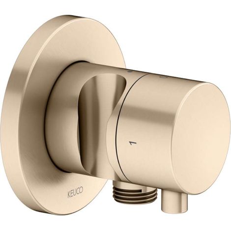 Valvola di intercettazione/deviatore a 2 vie IXMO DN 15, UP, con maniglia IXMO Rosone comfort rotondo bronzo spazzolato KEUCO (1/2)