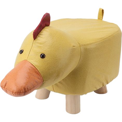 Repose-pieds mignon en forme d'animal avec coussin rembourré doux et pieds antidérapants. Petit repose-pieds pour enfants et adultes. Canard jaune. (1/5)