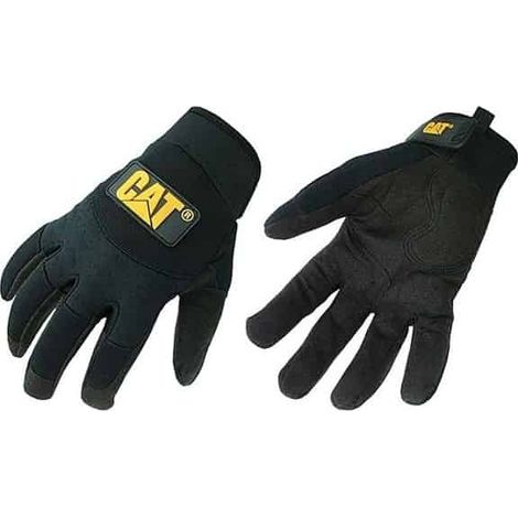 Caterpillar – Gants anti-coupure noirs – Paume clarino synthétique – Dos spandex extensible – Doublure Thinsulate – Résistance à l'abrasion – Taille L