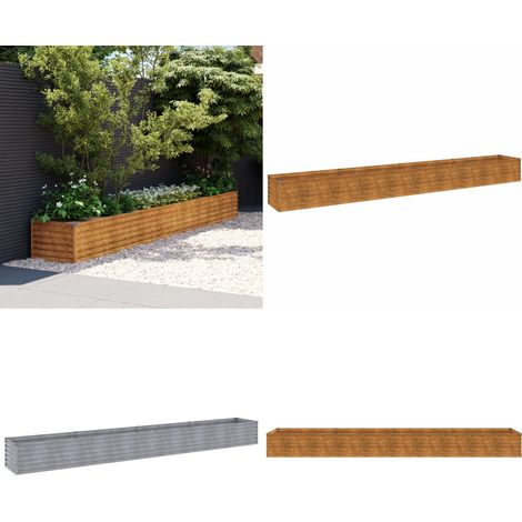 Hochbeet 386x50x36 cm Cortenstahl - Cortenstahl Hochbeet - Rostschutz - Gartendekoration - Balkonbepflanzung - Pflegeleichtes Hochbeet - Home & Living (1/5)