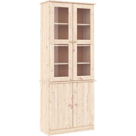 Vitrine en verre ALTA 77x35x186,5 cm bois de pin massif