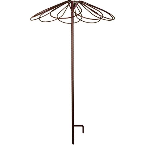 Tuteur parapluie fer vieilli 250 cm – Tube rond 25 mm – Système anti-rotation – Pour rosiers pleureurs et glycines – Louis Moulin