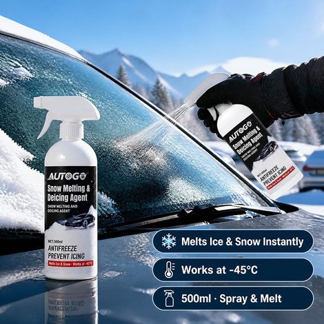Schnee- und Eisstreumittel, schnell auflösendes Spray für Autoscheiben, Frostschutz, Lackschutz und Pflege – Schnee- und Eisstreumittel -- DE (1/4)