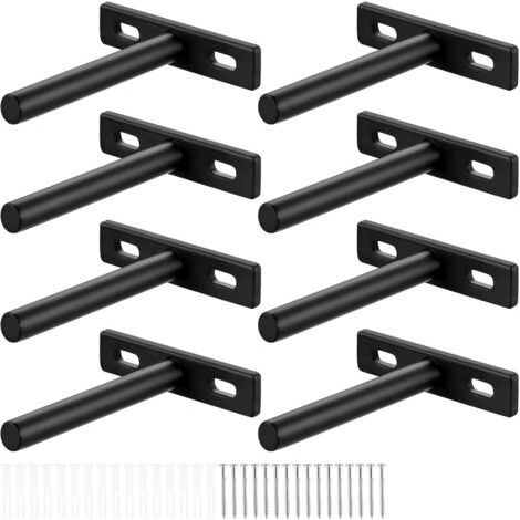 8 Pièces Supports d'étagère Flottants 3 Pouces Support Etagere Invisible, Fixation Invisible étagère Tablette Flottante Support pour le mur Mural étagère Murale (1/4)