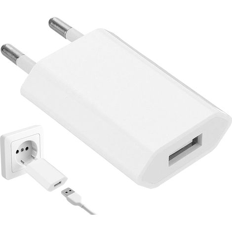 5V/1A Chargeur USB,Embout Chargeur,Compatible avec Tablettes,Facile à Transporter (Blanc) (1/5)