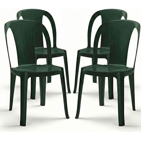 Set di 4 Sedia da Esterno in Resina Color verde bosco Impilabile Leggera e Robusta Design Qualità Made in Italy sca-b Tiuana Ideale per Giardino Bar e Ristorante