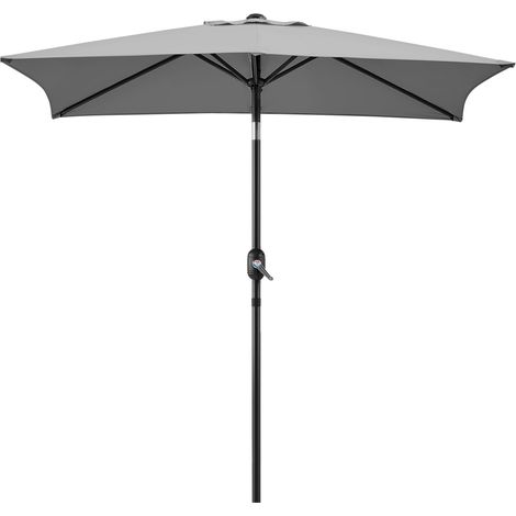 Yaheetech Parasol d'Extérieur Rectangulaire à 6 Baleines Haut de 200 cm Parasol Inclinable avec Cadre en Métal Bouton-poussoir Manivelle Protection Solaire pour Jardin Terrasse Patio Piscine Plage Bal (1/5)